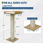 Perchoir de fenêtre pour chat, griffoir pour chat - 100 cm avec poteau en sisal, réglable en hauteur, 2 étagères murales, coussin amovible, ventouses pour petits espaces