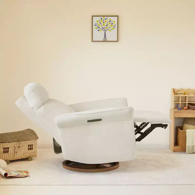 Fauteuil inclinable pivotant motorisé à triple moteur avec fonction planeur pour chambre de bébé