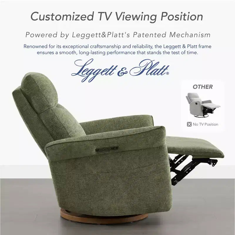 Fauteuil inclinable pivotant motorisé à triple moteur avec fonction planeur pour chambre de bébé