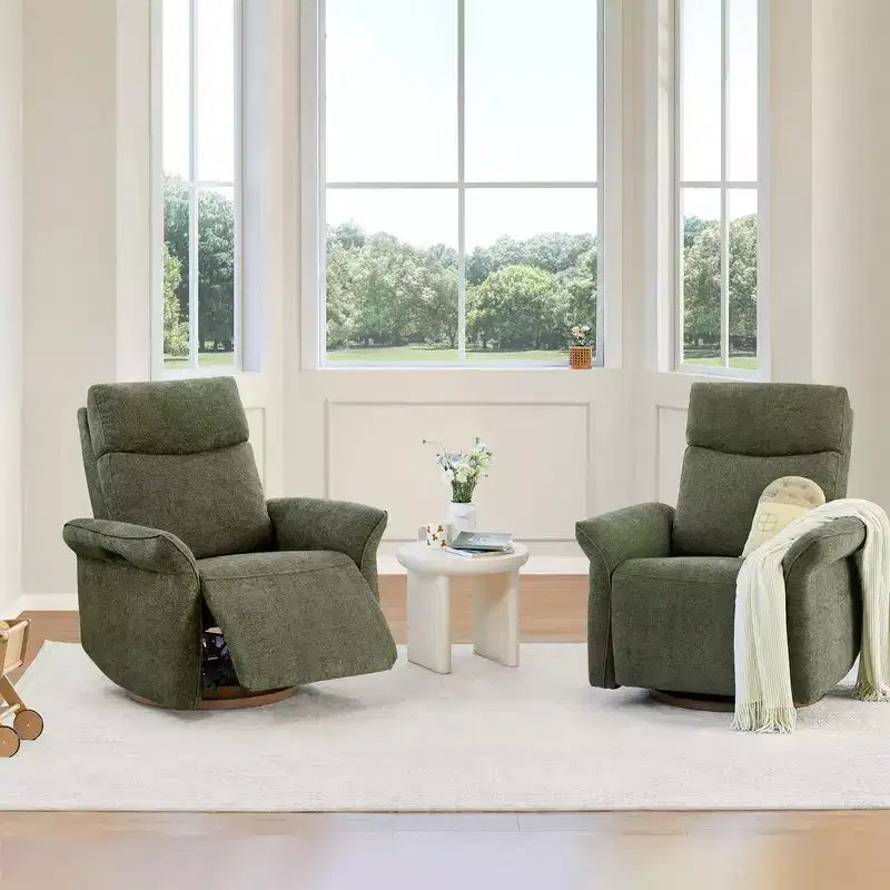 Fauteuil inclinable pivotant motorisé à triple moteur avec fonction planeur pour chambre de bébé