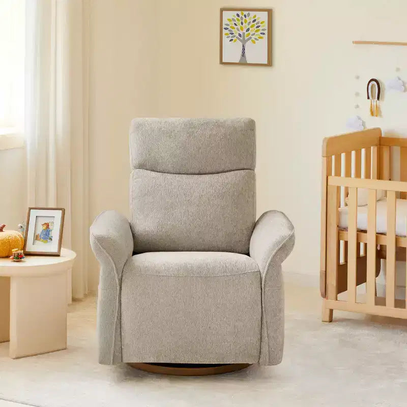 Fauteuil inclinable pivotant motorisé à triple moteur avec fonction planeur pour chambre de bébé