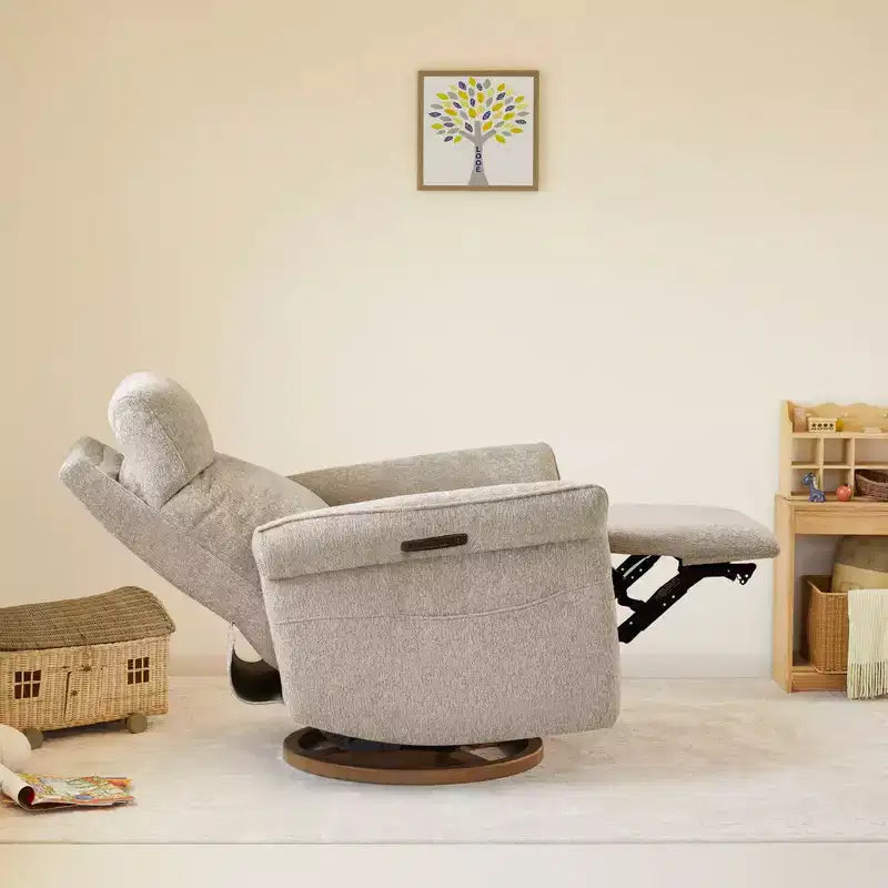 Fauteuil inclinable pivotant motorisé à triple moteur avec fonction planeur pour chambre de bébé