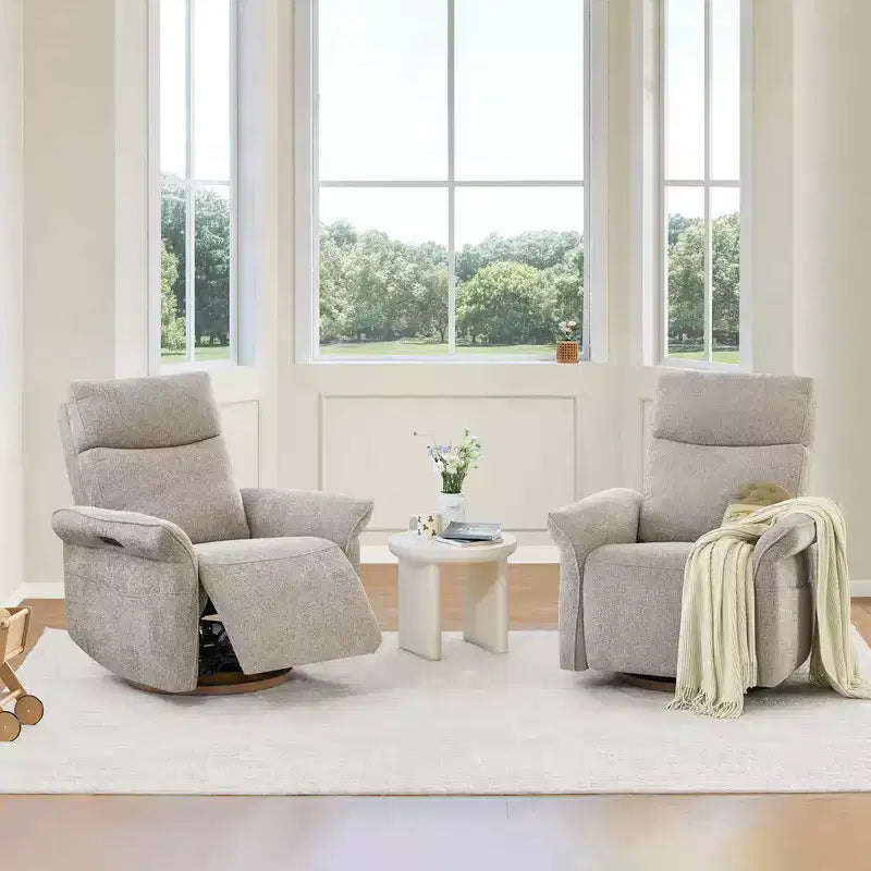 Fauteuil inclinable pivotant motorisé à triple moteur avec fonction planeur pour chambre de bébé