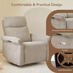 Fauteuil inclinable pivotant motorisé à triple moteur avec fonction planeur pour chambre de bébé