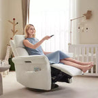 Fauteuil inclinable pivotant motorisé à triple moteur avec fonction planeur pour chambre de bébé