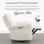 Fauteuil inclinable pivotant motorisé à triple moteur avec fonction planeur pour chambre de bébé