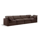 Meridian Furniture,Indulge Brown Velvet Modular Sofa