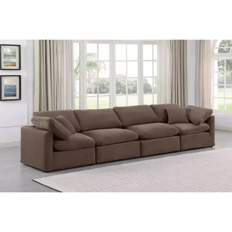 Canapé modulaire en velours marron Indulge