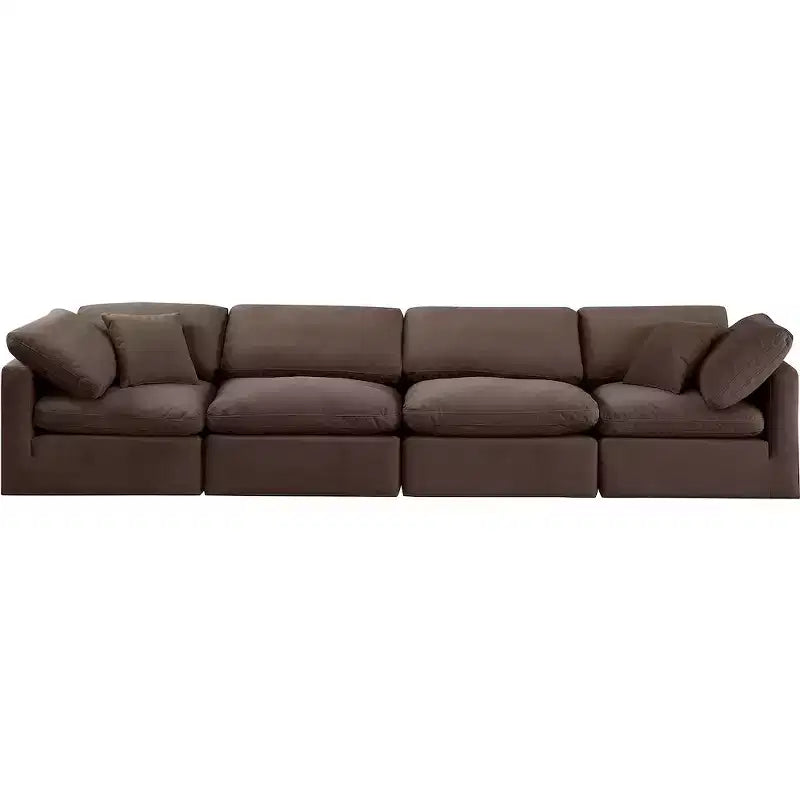 Canapé modulaire en velours marron Indulge
