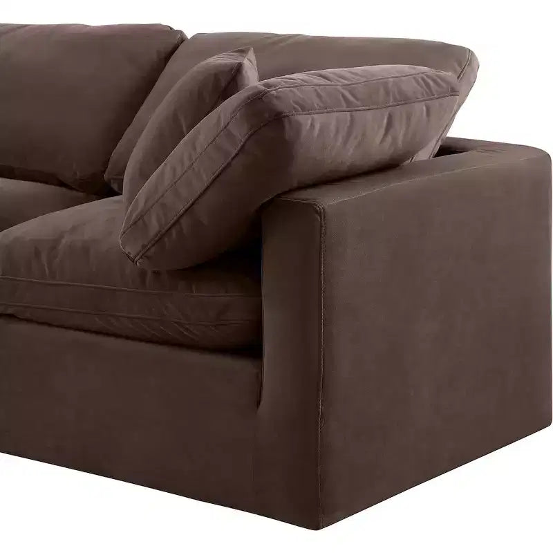 Canapé modulaire en velours marron Indulge