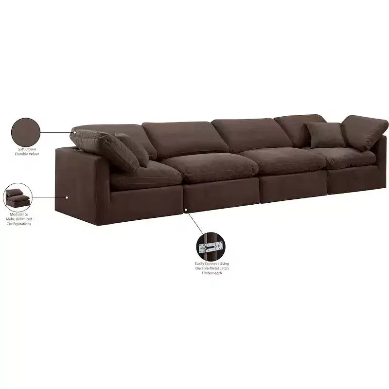 Canapé modulaire en velours marron Indulge