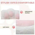 Chaise de bureau Kitty Vanity pivotante à 360°, en tissu peluche Teddy, réglable en hauteur, pour bureau, Noir/Blanc