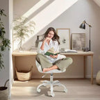 Chaise de bureau Kitty Vanity pivotante à 360°, en tissu peluche Teddy, réglable en hauteur, pour bureau, Noir/Blanc
