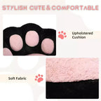 Chaise de bureau Kitty Vanity pivotante à 360°, en tissu peluche Teddy, réglable en hauteur, pour bureau, Noir/Blanc