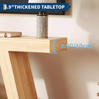 Table de canapé en bois à 2 niveaux avec étagères de rangement ouvertes pour couloir, porche, passage