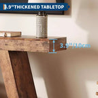 Table de canapé en bois à 2 niveaux avec étagères de rangement ouvertes pour couloir, porche, passage
