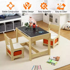 Ensemble table et chaises pour enfants, Table d'activités 3 en 1 avec plateau amovible, tableau noir, ensemble de meubles 3 pièces pour tout-petits pour l'art et l'artisanat