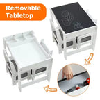 Ensemble table et chaises pour enfants, Table d'activités 3 en 1 avec plateau amovible, tableau noir, ensemble de meubles 3 pièces pour tout-petits pour l'art et l'artisanat