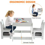 Ensemble table et chaises pour enfants, Table d'activités 3 en 1 avec plateau amovible, tableau noir, ensemble de meubles 3 pièces pour tout-petits pour l'art et l'artisanat
