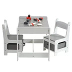 Kids Table & Chair Set, 3 in 1 Children Activity Table w/Removable Tabletop, Blackboard, 3-Piece Toddler Furniture Set for Art, Crafts