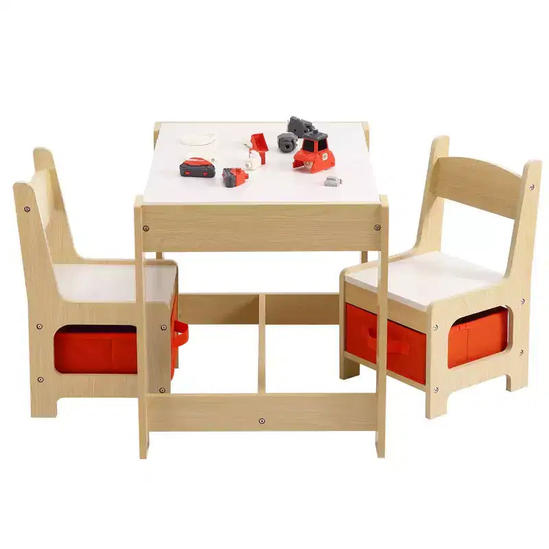 Ensemble table et chaises pour enfants, Table d'activités 3 en 1 avec plateau amovible, tableau noir, ensemble de meubles 3 pièces pour tout-petits pour l'art et l'artisanat