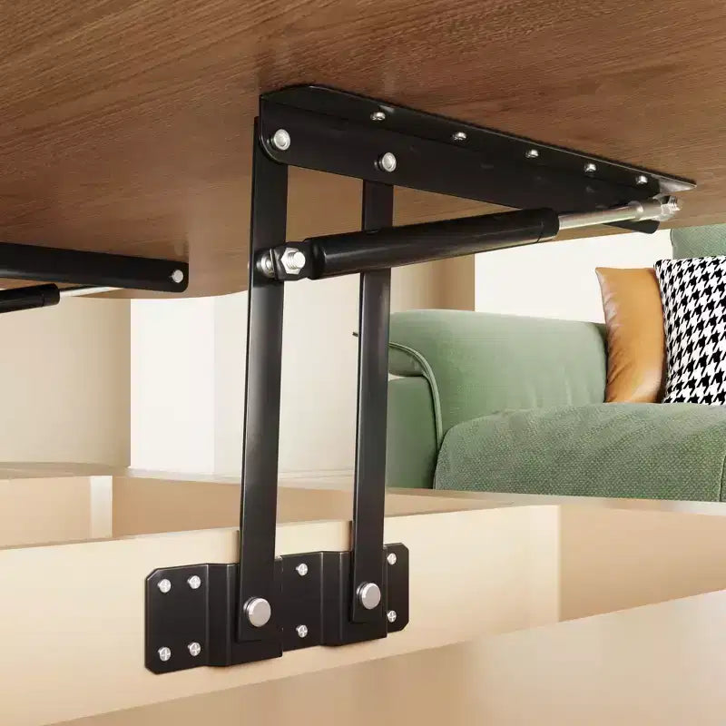 Table basse lisse relevable avec rangement caché, table basse cannelée pour salon, table basse en bois, capacité de 18 kg (relevée)/68 kg