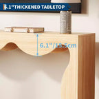 Console de Ferme, Table Basse de Canapé Mince Festonnée Naturelle avec Étagère de Rangement pour Entrée ou Salon