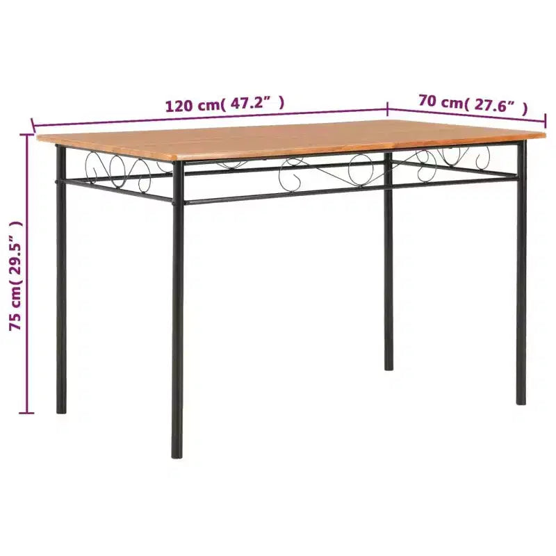 Table à manger marron 47,2 x 27,6 x 29,5 MDF