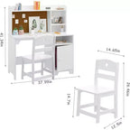 Ensemble bureau et chaise pour enfants, table d'étude avec rangement pour chambre ou salle de jeux