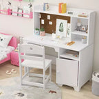 Ensemble bureau et chaise pour enfants, table d'étude avec rangement pour chambre ou salle de jeux