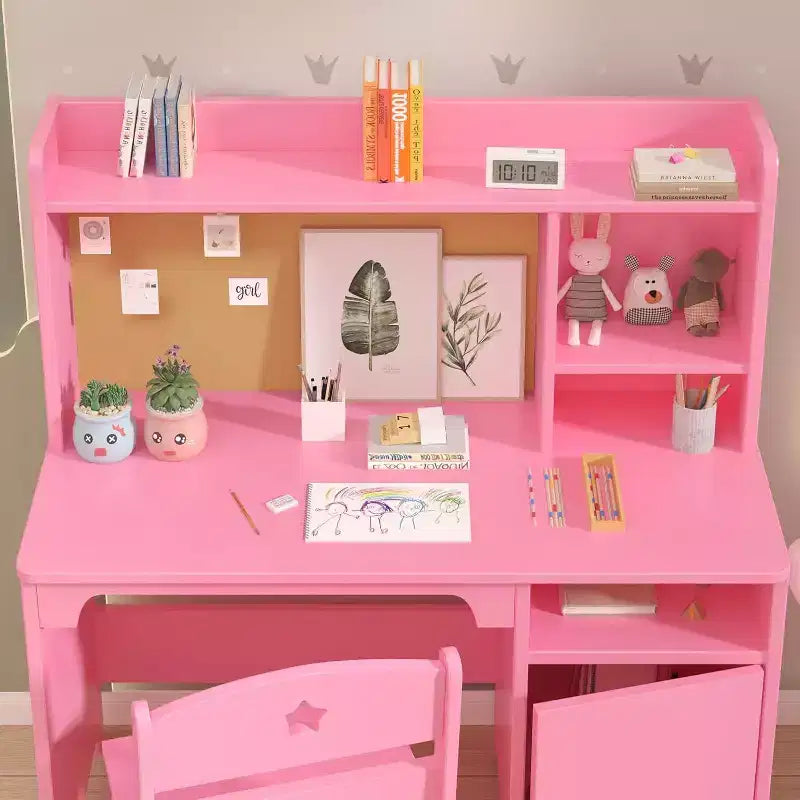 Ensemble bureau et chaise pour enfants, table d'étude avec rangement pour chambre ou salle de jeux