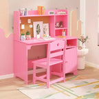 Ensemble bureau et chaise pour enfants, table d'étude avec rangement pour chambre ou salle de jeux