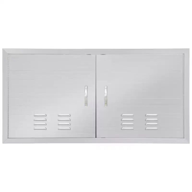 Outdoor Kitchen Door, 42W x21H Stainless Steel Flush Mount  Waterproof Corrosion-Resistant BBQ Access Door with Vents for BBQ Island/Cabinet
