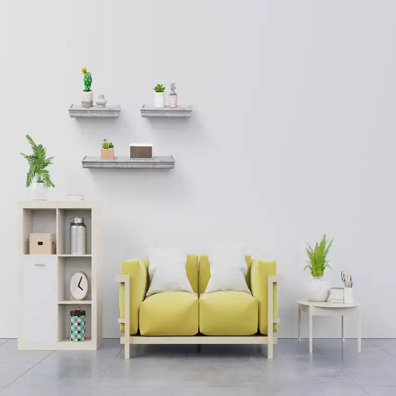 Étagère flottante grise de 59,9 cm avec support invisible, fixation murale en bois, parfaite pour la décoration de salle de bain/chambre/cuisine ou pour exposer des livres/plantes, installation facile.