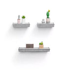 Étagère flottante grise de 59,9 cm avec support invisible, fixation murale en bois, parfaite pour la décoration de salle de bain/chambre/cuisine ou pour exposer des livres/plantes, installation facile.
