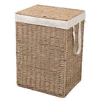 Panier à Linge en Jonc de Mer Tressé Bohème Reed Coastal avec Couvercle et Doublure Amovible