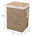 Panier à Linge en Jonc de Mer Tressé Bohème Reed Coastal avec Couvercle et Doublure Amovible