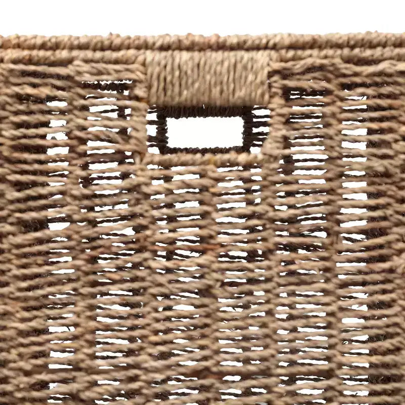 Panier à Linge en Jonc de Mer Tressé Bohème Reed Coastal avec Couvercle et Doublure Amovible