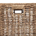 Panier à Linge en Jonc de Mer Tressé Bohème Reed Coastal avec Couvercle et Doublure Amovible