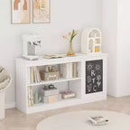 Étagère à livres et meuble de rangement 3-en-1 pour enfants avec tableau noir, organisateur moderne blanc pour salle de jeux