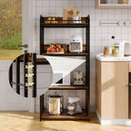 Étagère de cuisine réglable à 4 niveaux, robuste, chariot de four à micro-ondes autoportant pour le rangement dans la cuisine, le salon, le garage