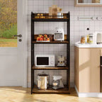 Étagère de cuisine réglable à 4 niveaux, robuste, chariot de four à micro-ondes autoportant pour le rangement dans la cuisine, le salon, le garage