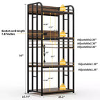 Étagère de cuisine réglable à 4 niveaux, robuste, chariot de four à micro-ondes autoportant pour le rangement dans la cuisine, le salon, le garage