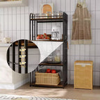 Étagère de cuisine réglable à 4 niveaux, robuste, chariot de four à micro-ondes autoportant pour le rangement dans la cuisine, le salon, le garage