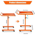 Chariot de rangement à outils robuste à roulettes, table de travail réglable en acier avec roues pour garage, atelier, bricolage, capacité de 101 kg