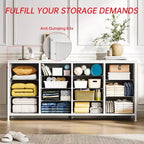 Commode 63 pouces Modern Accent, meuble TV pour téléviseurs 65/70/75 pouces, armoire à 14 tiroirs pour chambre à coucher, grande commode longue en tissu pour centre de divertissement