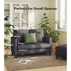 Canapé deux places causeuse 130 cm, tissu Teddy doux et cadre en bois massif, canapé compact pour appartement avec assemblage sans outils pour petits espaces