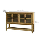 Buffet en bois avec portes vitrées et étagère ouverte Belmont Rustic