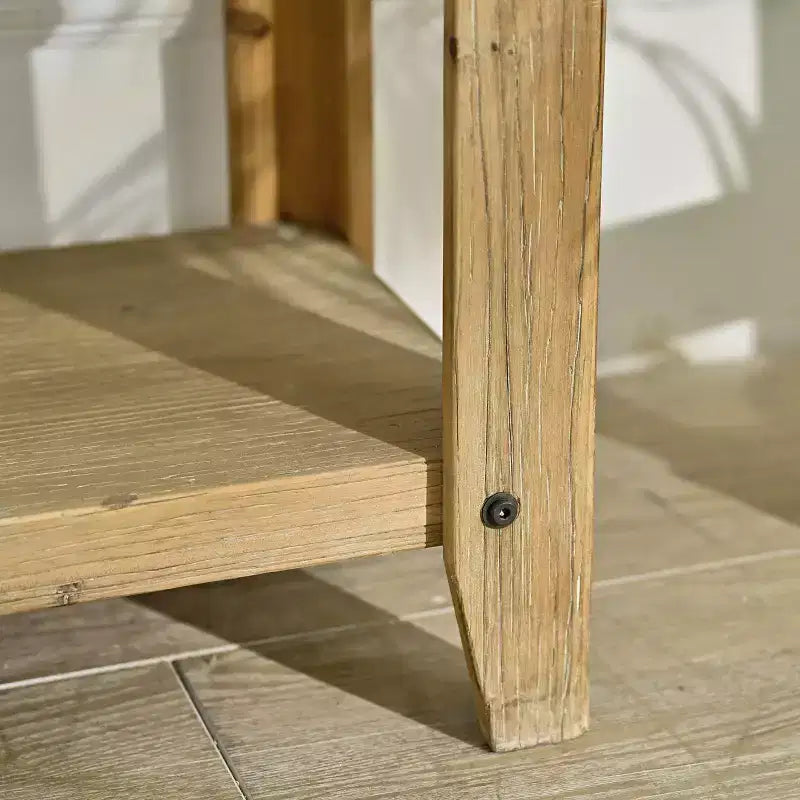 Buffet en bois avec portes vitrées et étagère ouverte Belmont Rustic