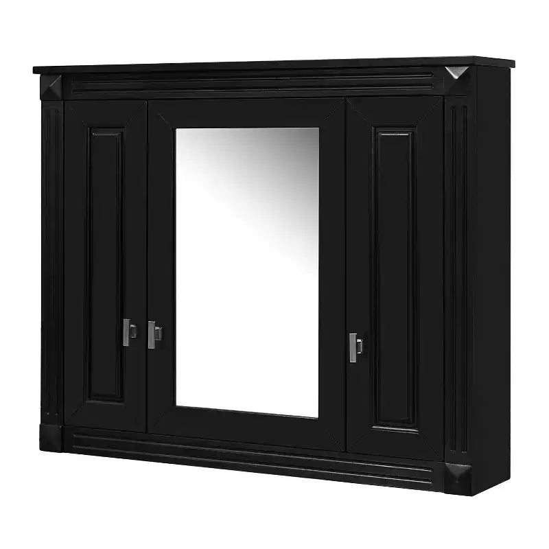 Armoire de salle de bain murale avec miroir et 4 étagères, organiseur de salle de bain peu encombrant